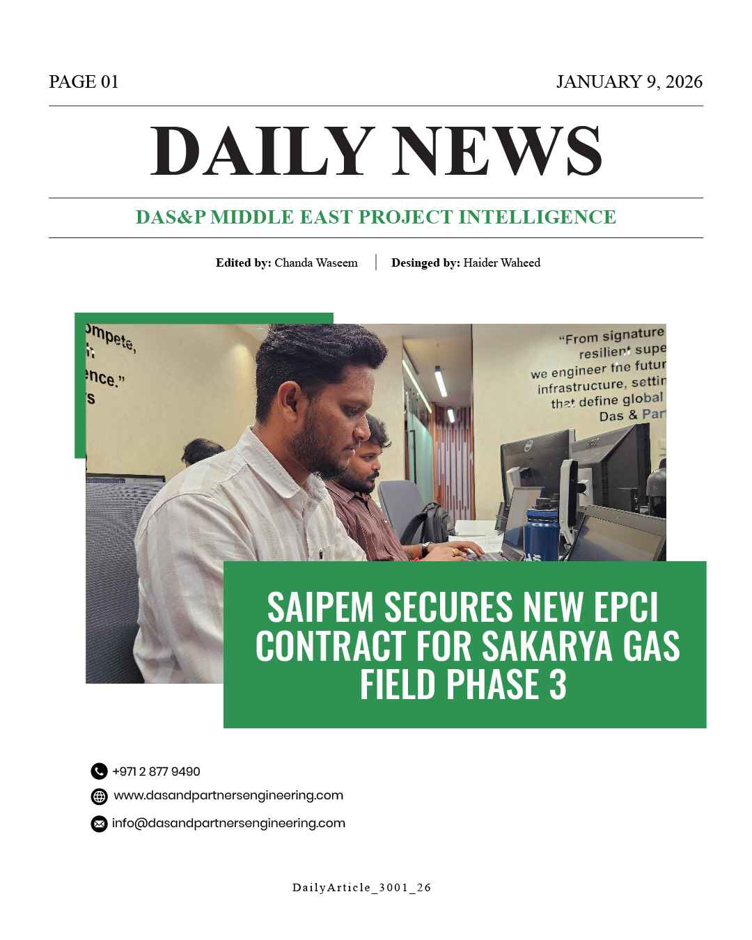 Daily News with DAS&P - 9th Jan 2026