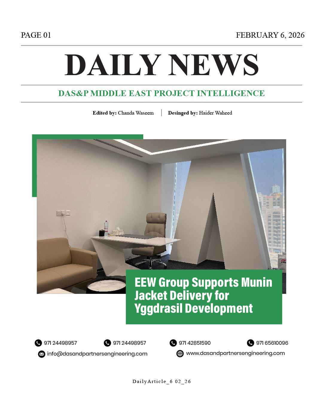 Daily News with DAS&P - 6th Feb 2026