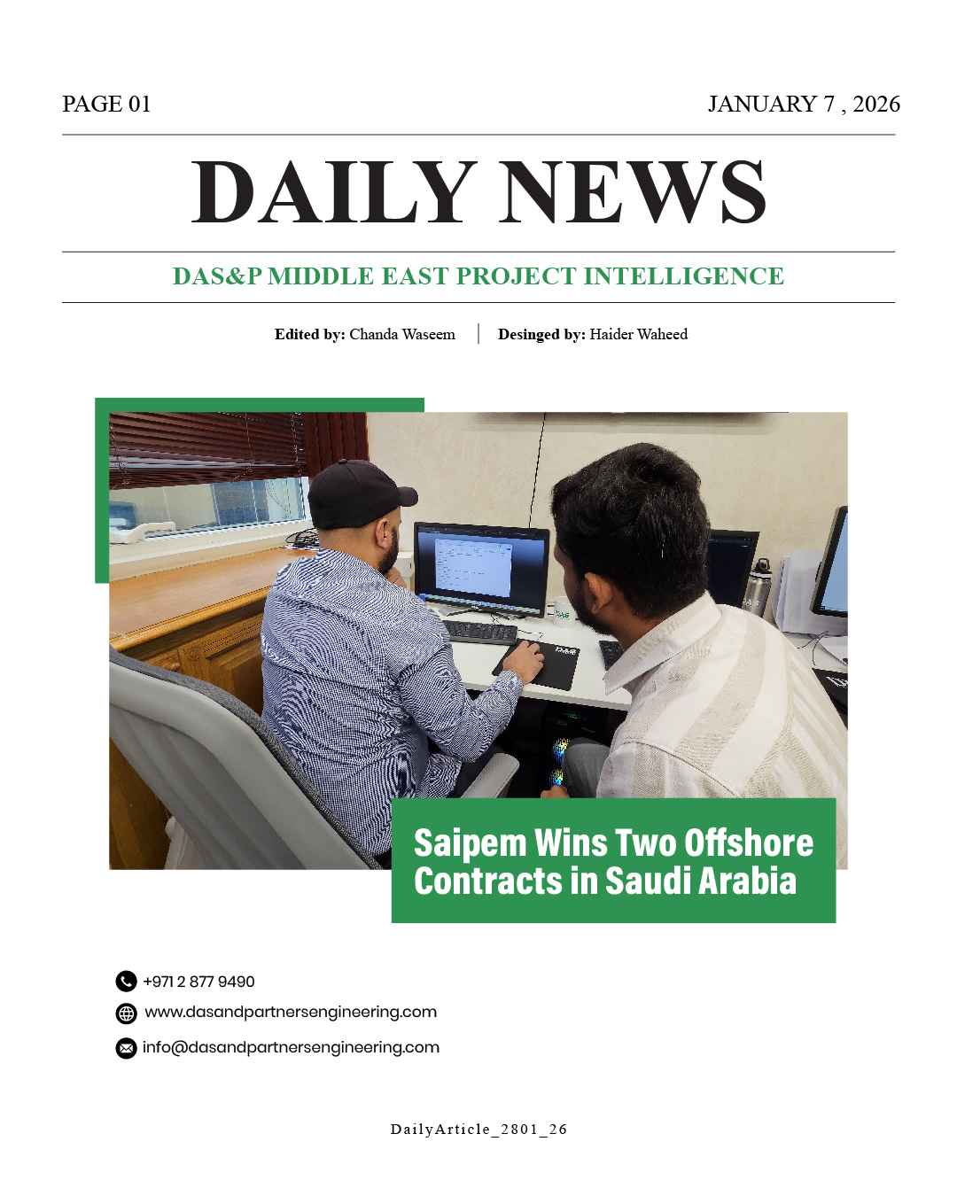 Daily News with DAS&P - 7th Jan 2026