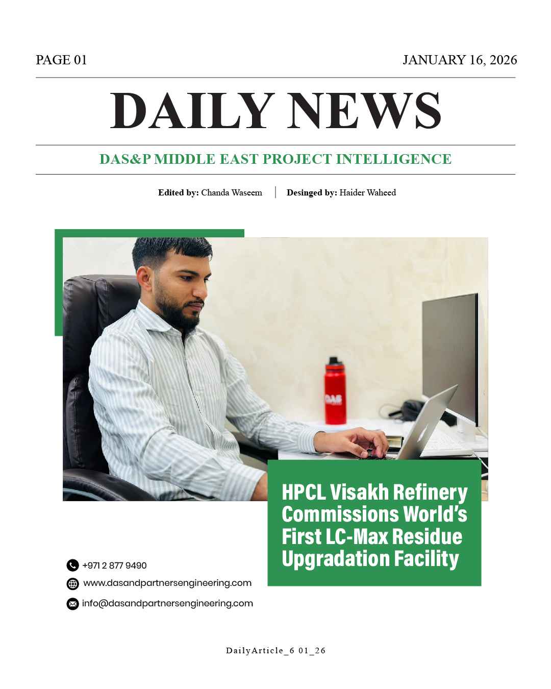 Daily News with DAS&P - 16th Jan 2026