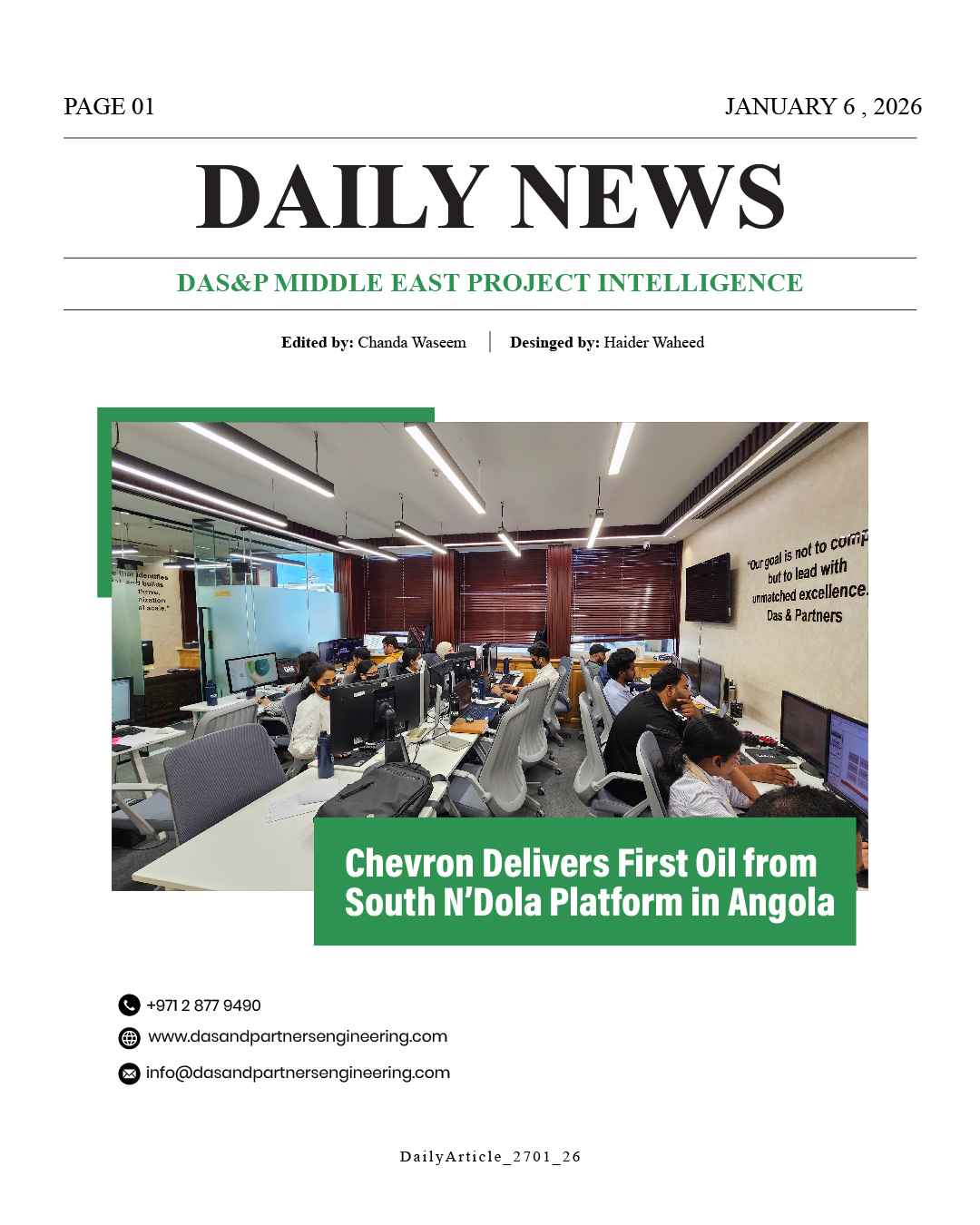 Daily News with DAS&P - 6th Jan 2026