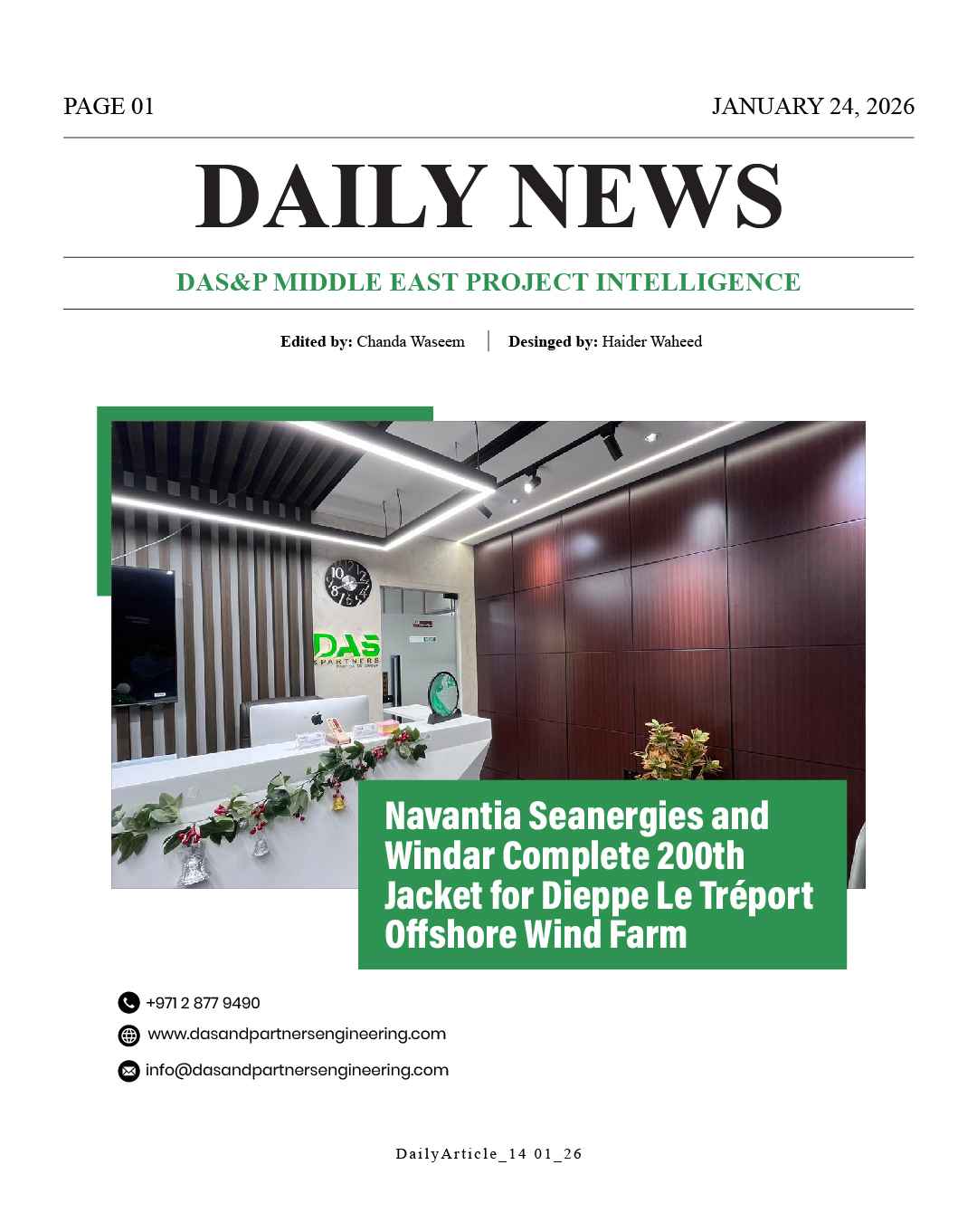 Daily News with DAS&P - 24th Jan 2026