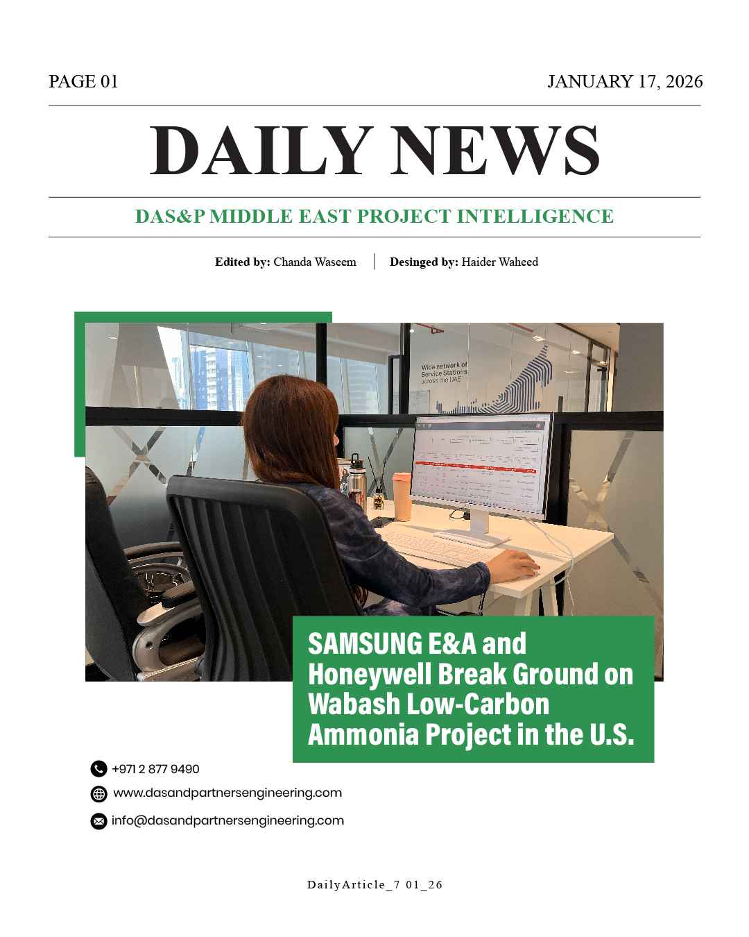 Daily News with DAS&P - 17th Jan 2026