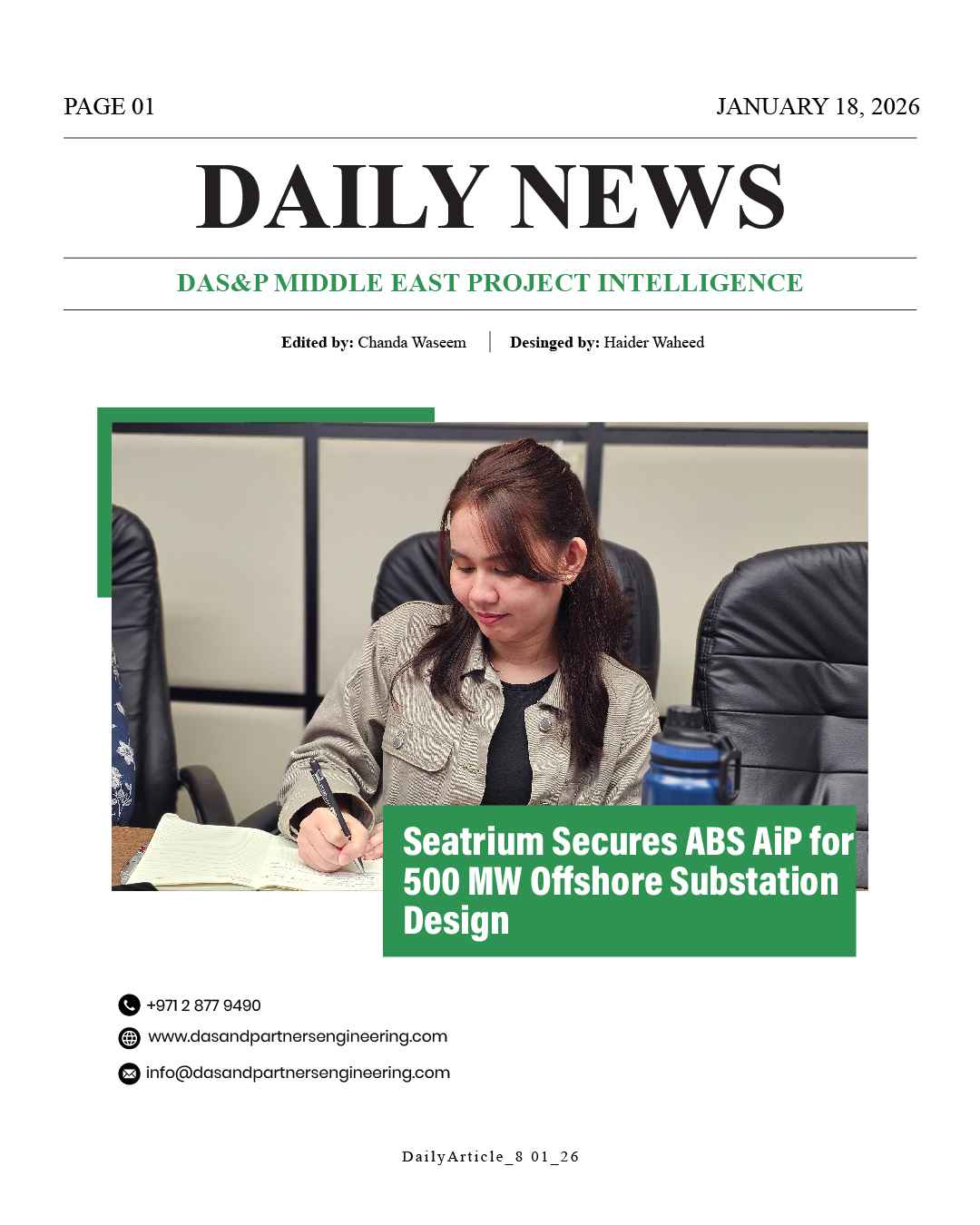 Daily News with DAS&P - 18th Jan 2026