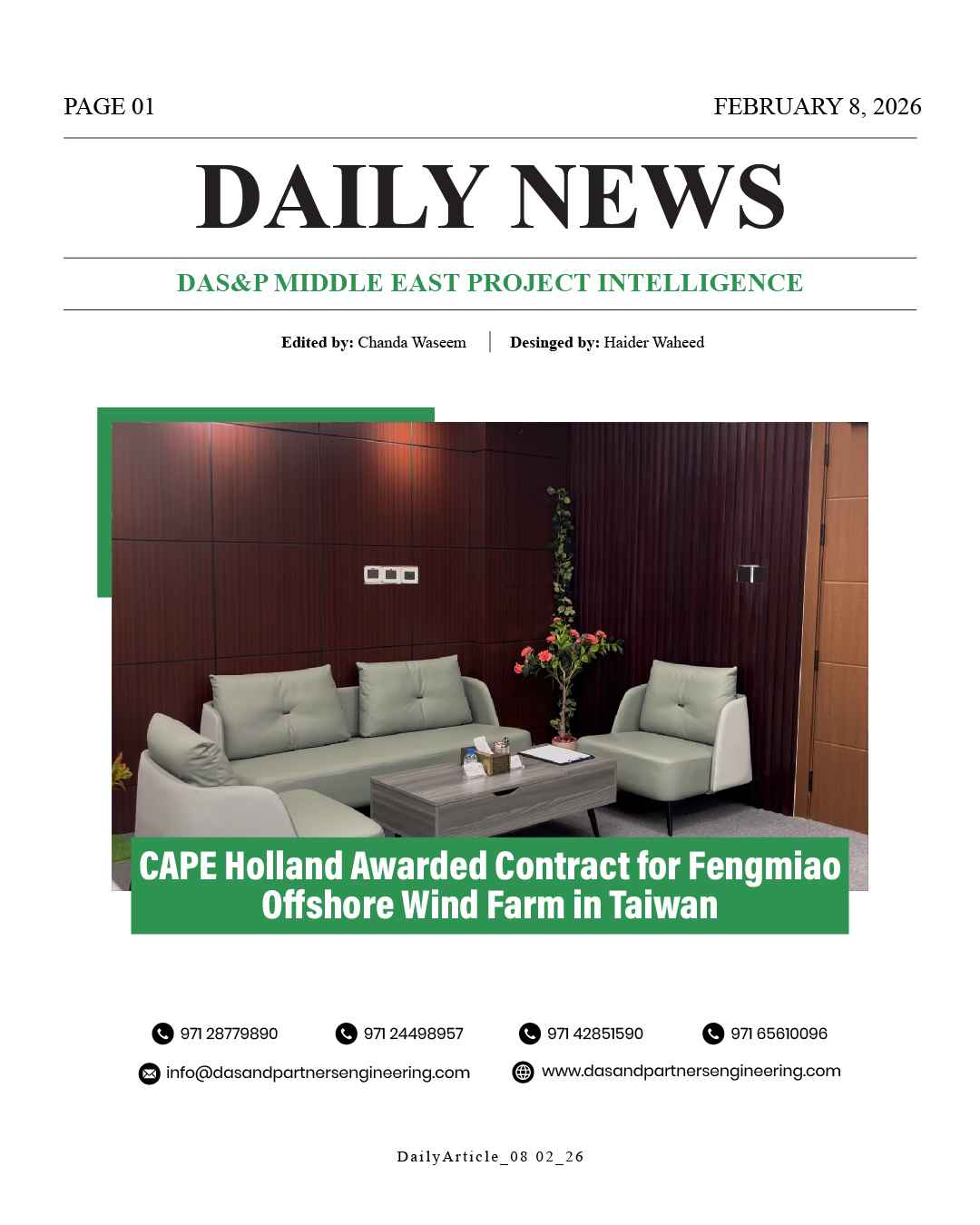 Daily News with DAS&P - 8th Feb 2026