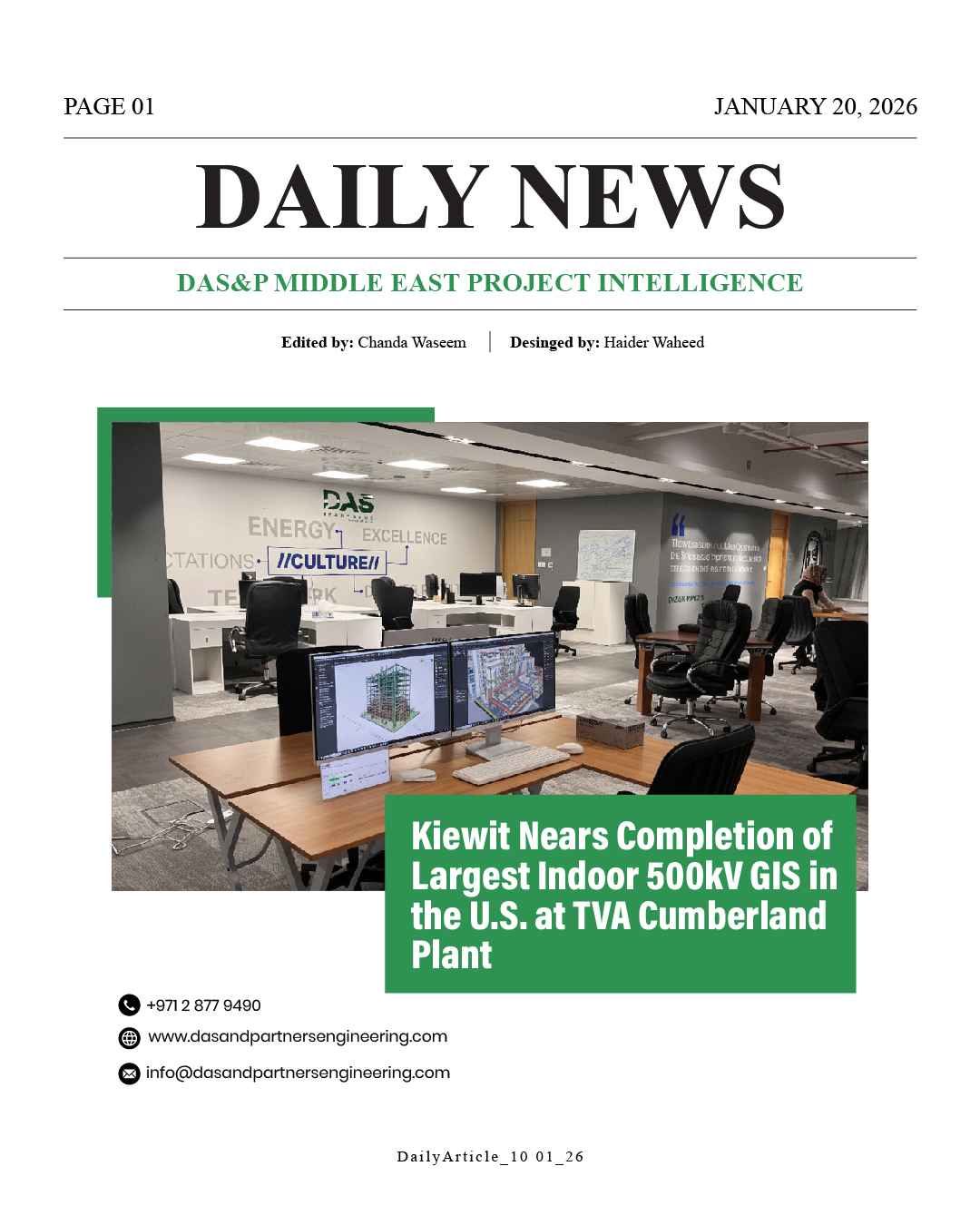 Daily News with DAS&P - 20th Jan 2026